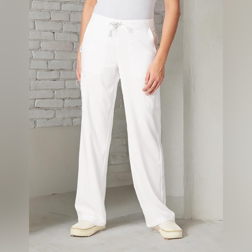 Carhartt 2X NWOT Scrub Pants White Nursing Jogger Bootcut Wide Leg Pockets Nurse